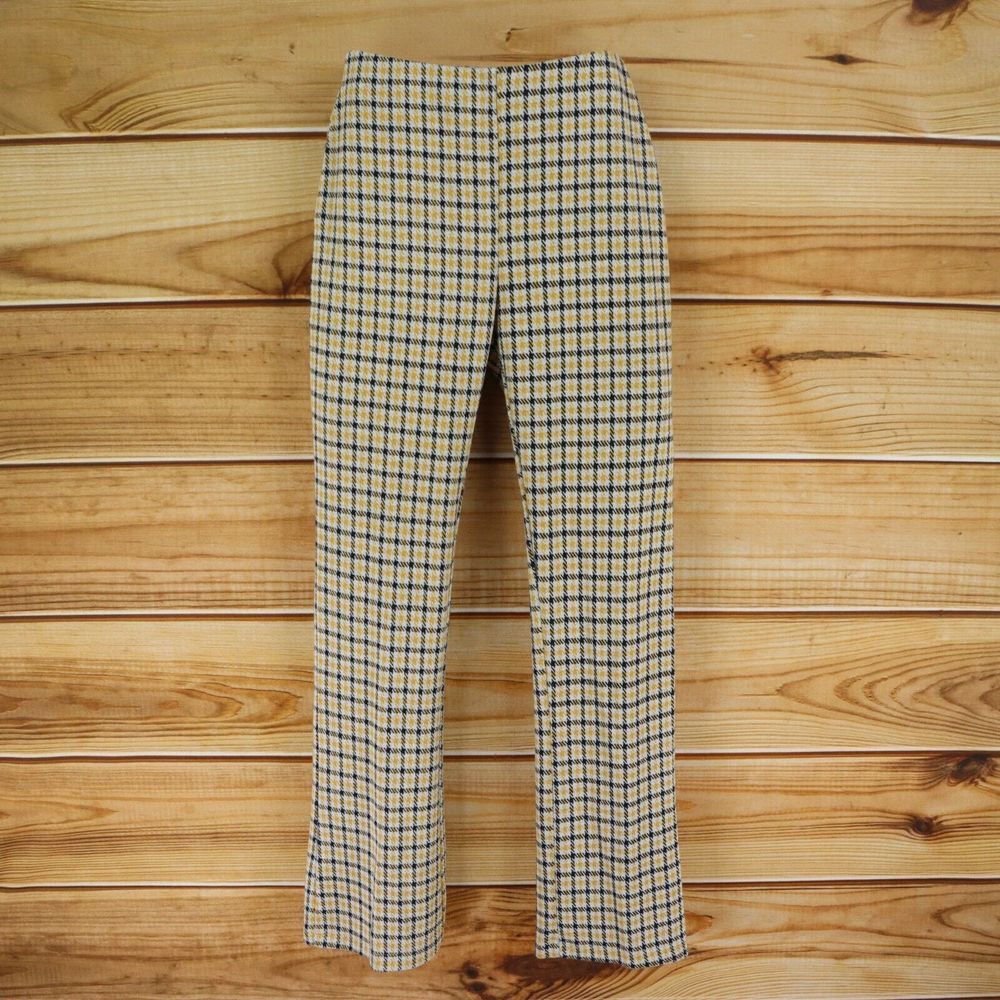 Urban Outfitters Leggings Mid Rise Womens Size XS Yellow Black Beige Checks SOFT